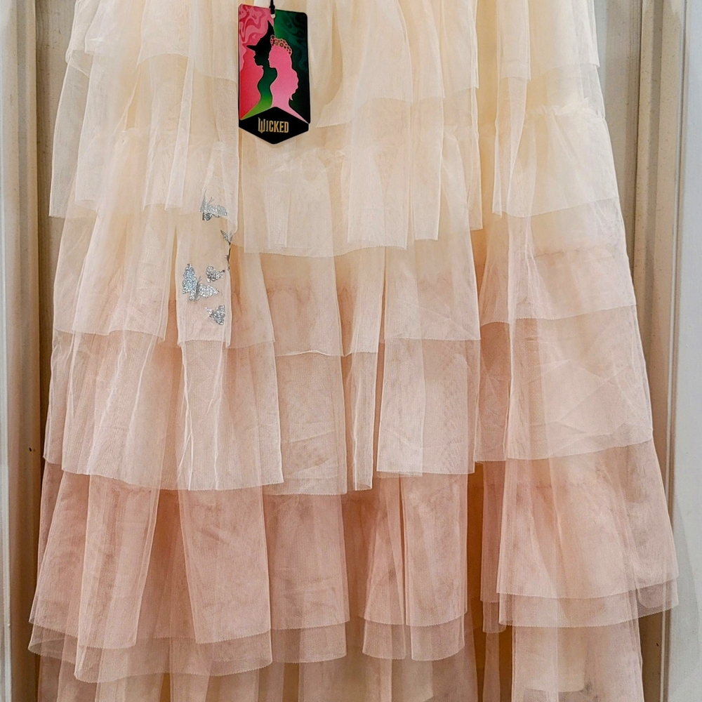 "WICKED" Blush Midi Skirt with Tule Tiered Layers.